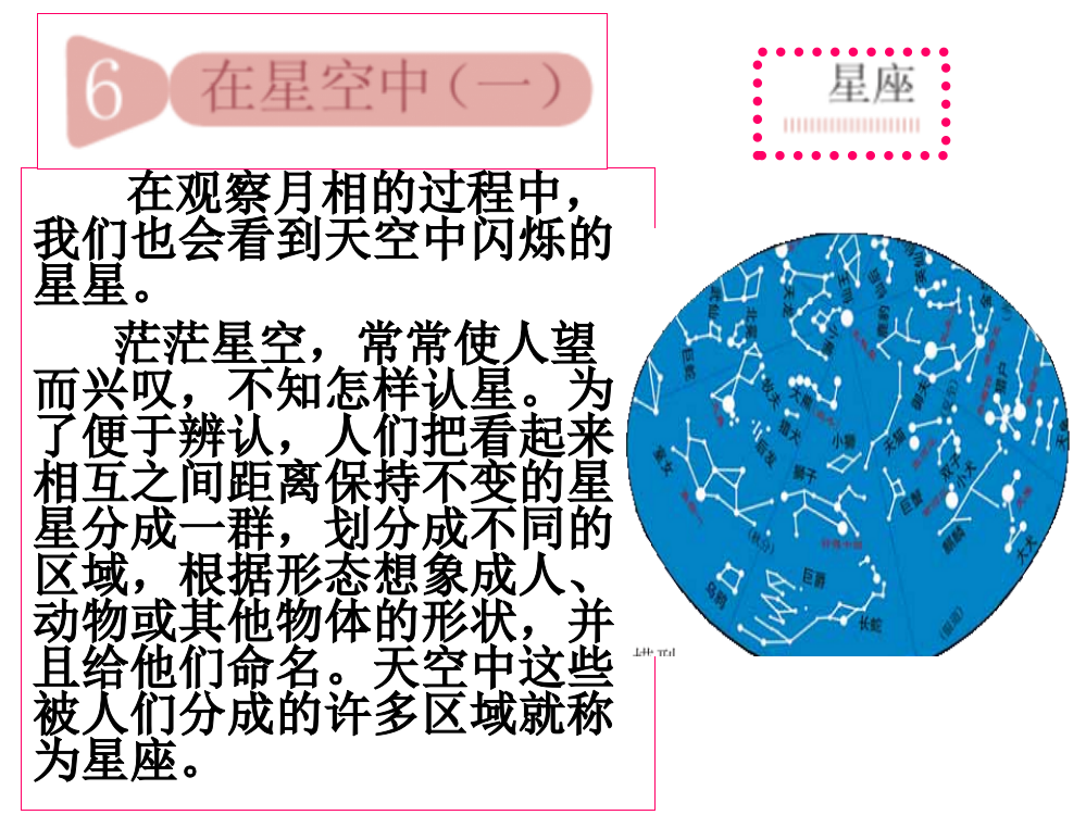 教科版科学六年级下册《在星空中(一)》