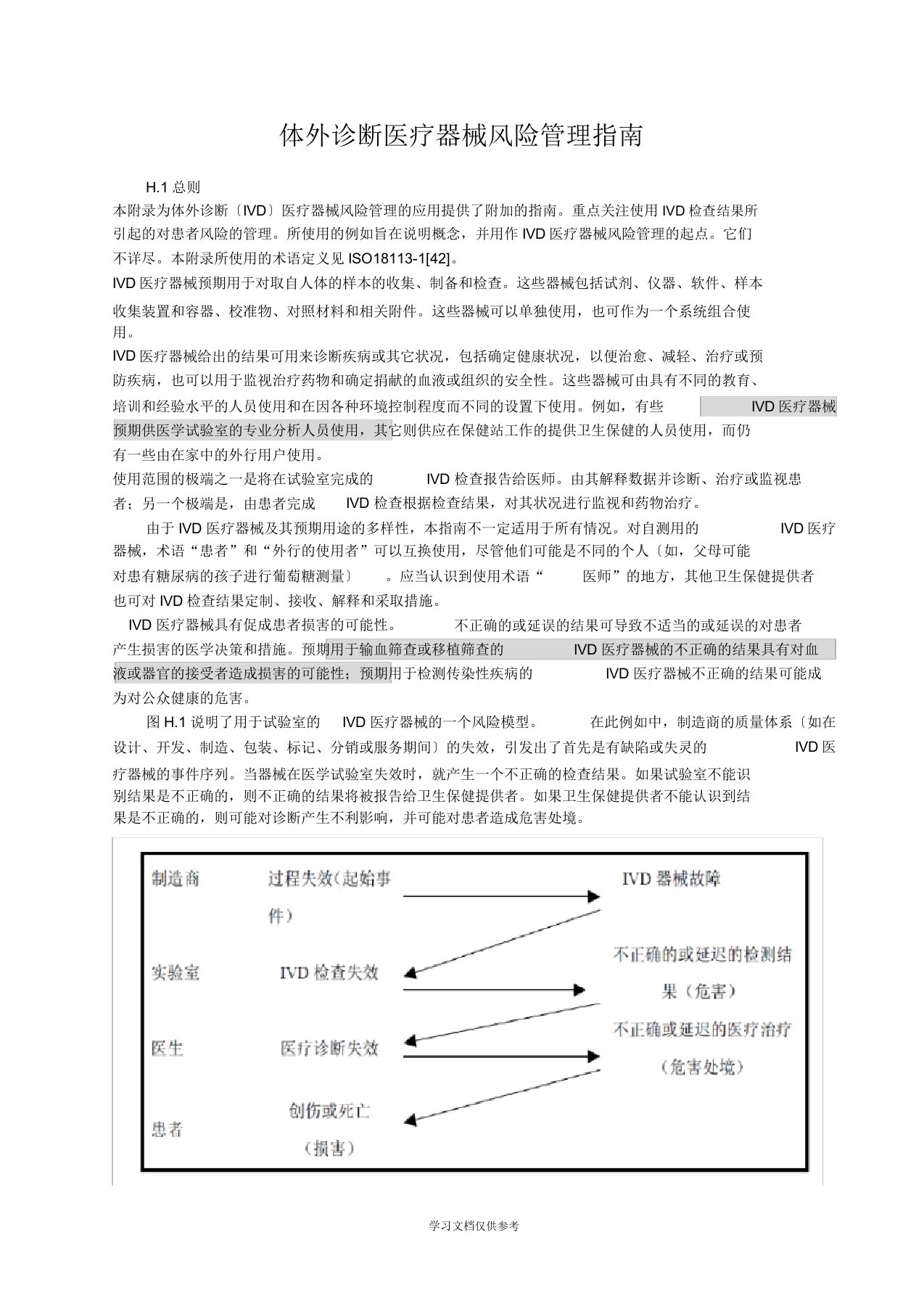 体外诊断医疗器械风险管理指南