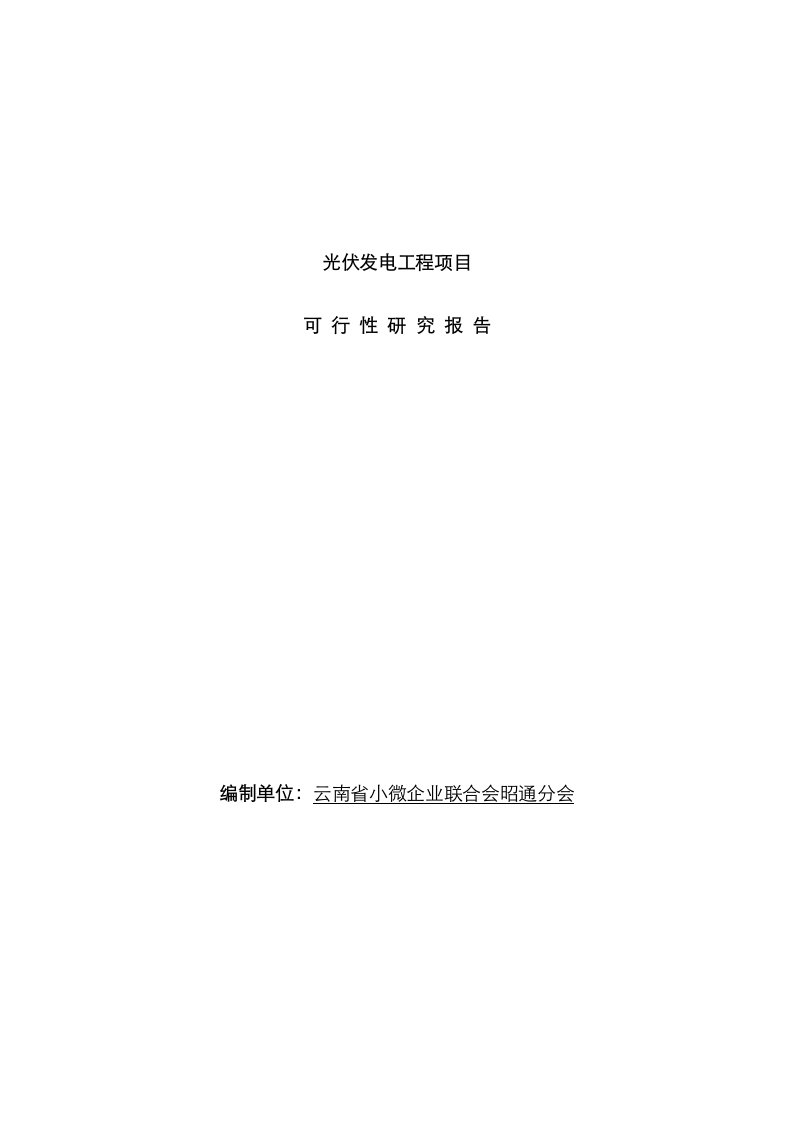 2021年光伏发电工程项目可行性研究报告