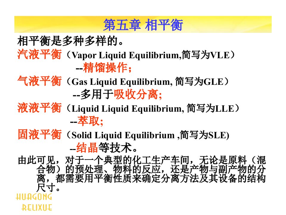 化工热力学第五章相平衡ppt课件