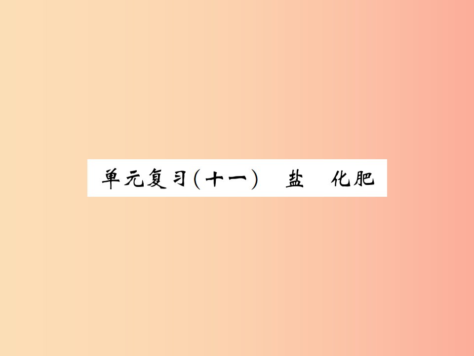 2019届九年级化学下册第十一单元盐化肥单元复习十一盐化肥复习课件