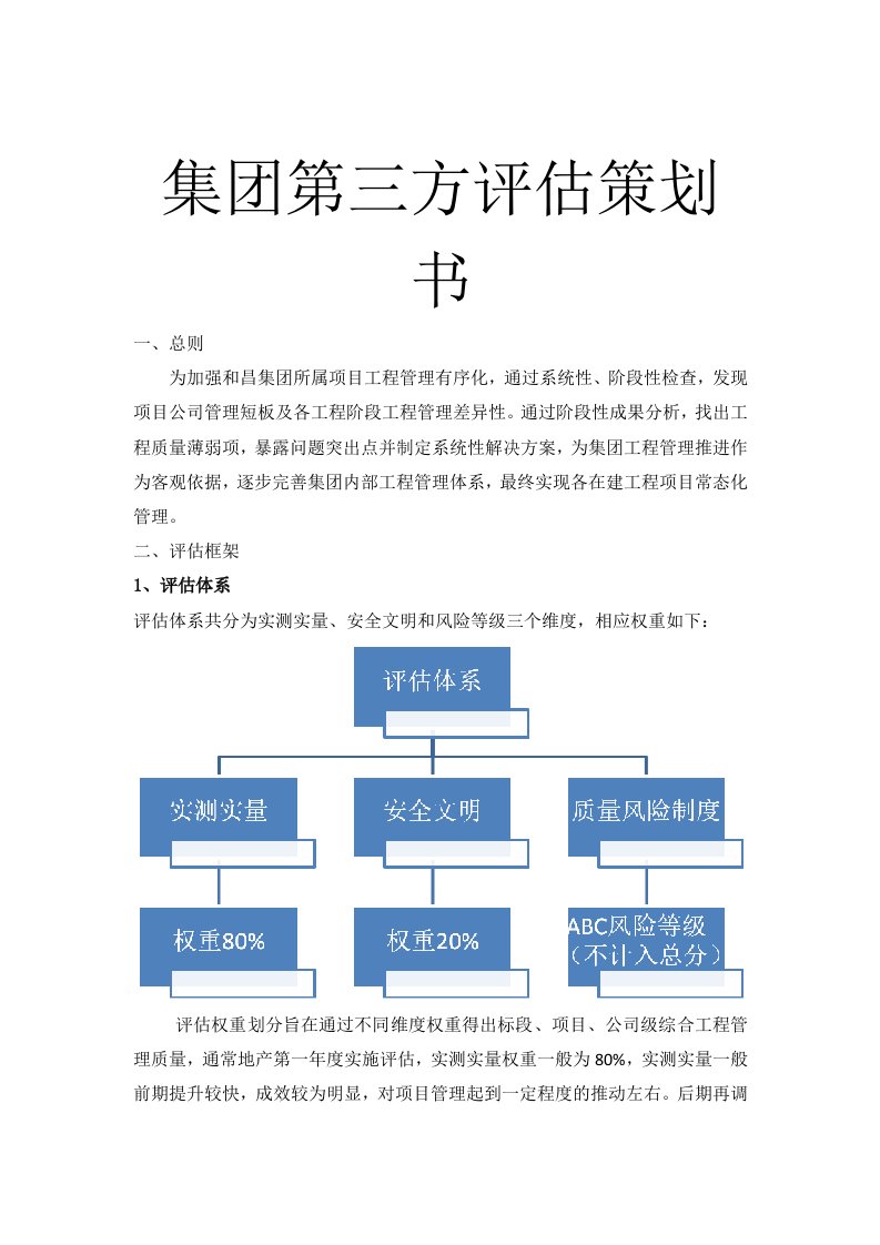 集团第三方评估策划书