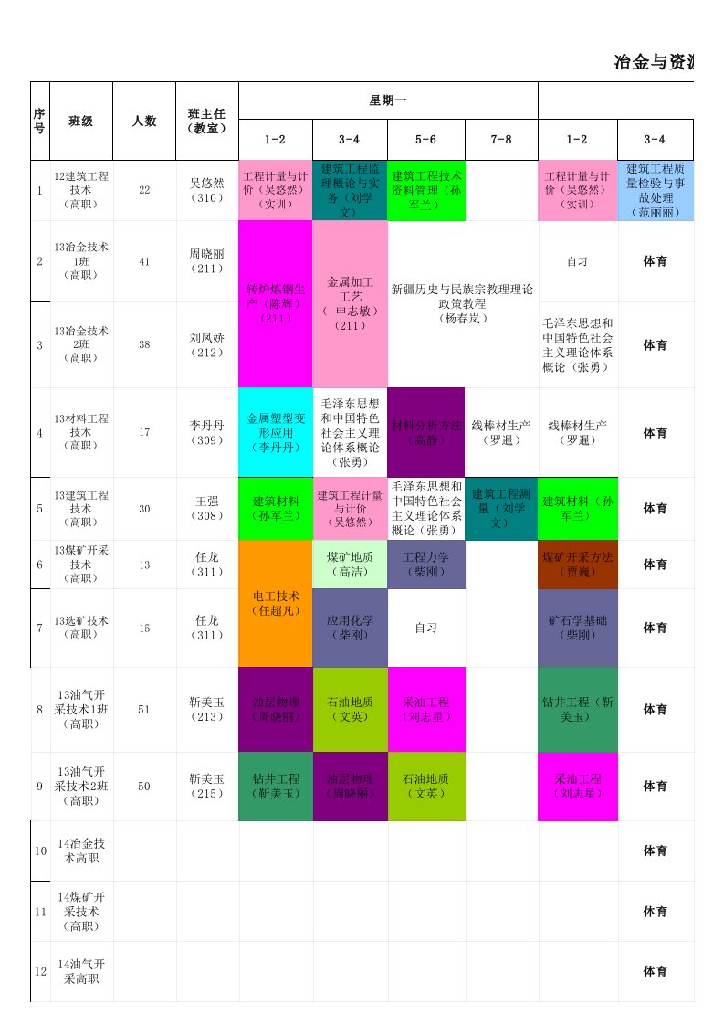 课程表9.1