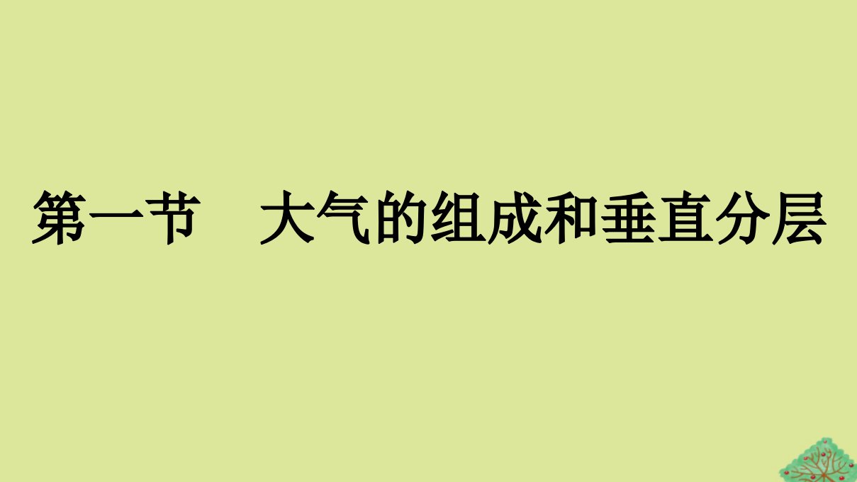 2023新教材高中地理第2章地球上的大气第1节大气的组成和垂直分层课件新人教版必修第一册