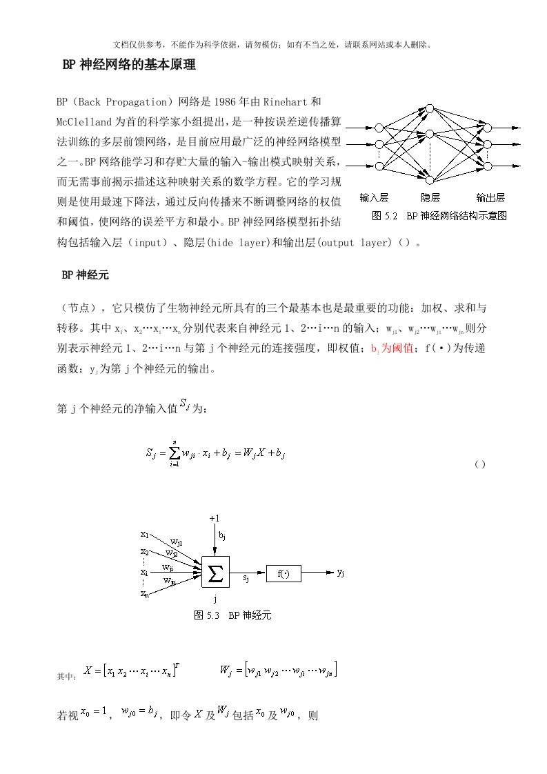 BP神经网络的基本原理