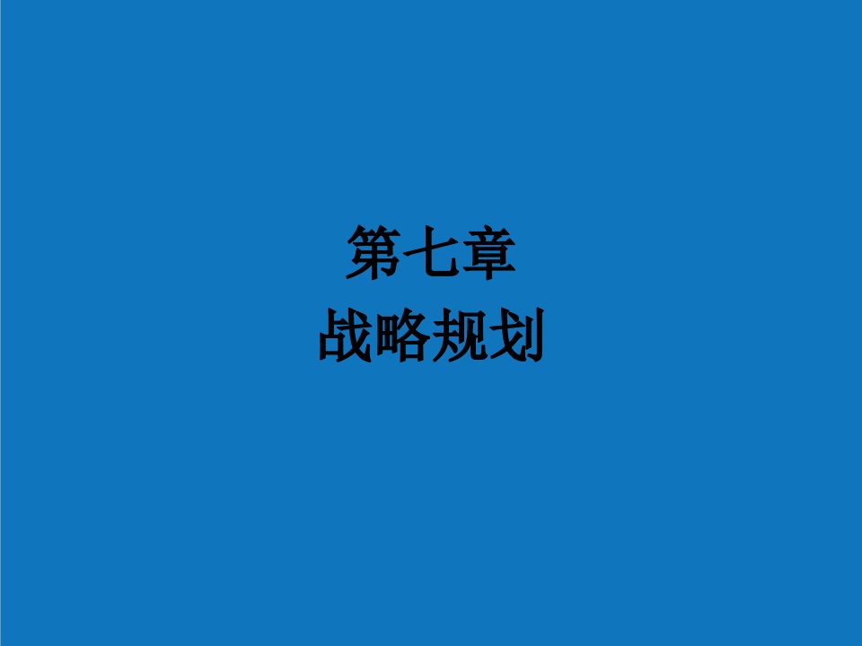 战略管理-第七章战略规划