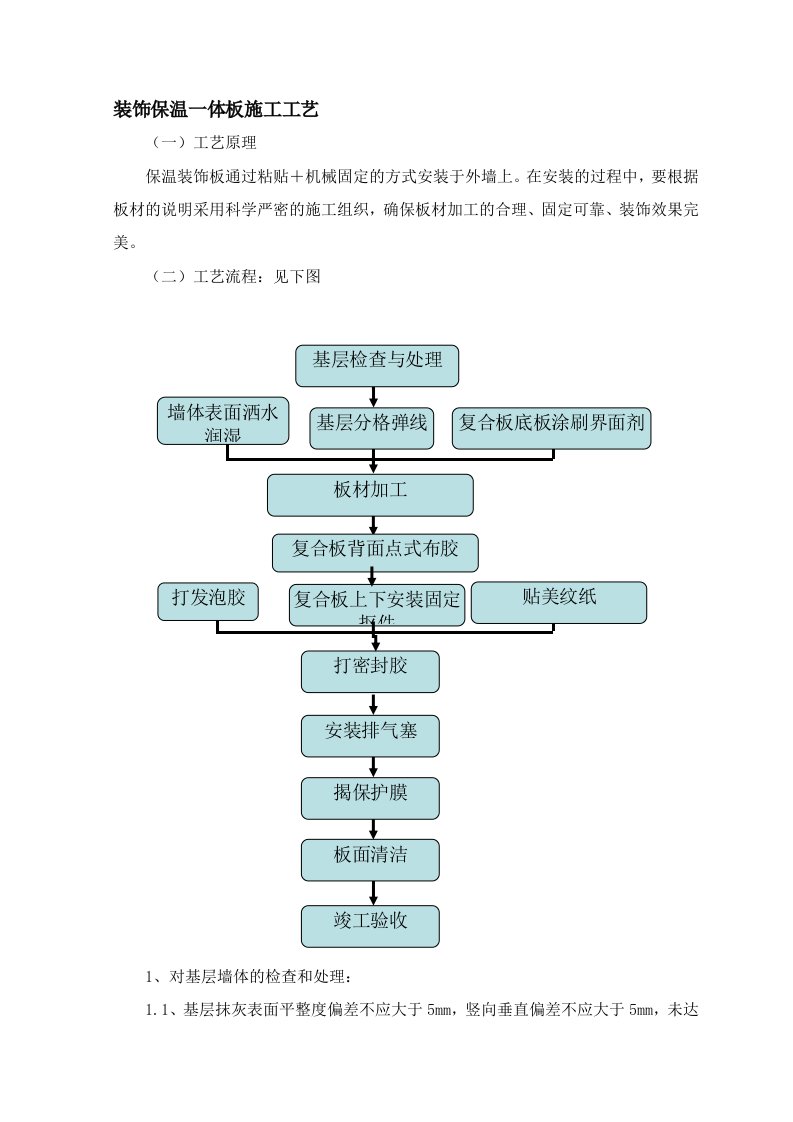 装饰保温一体板施工工艺(外墙陶板)