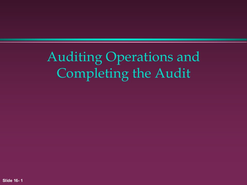 Auditing