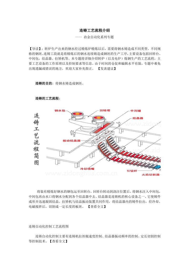 连铸工艺流程介绍