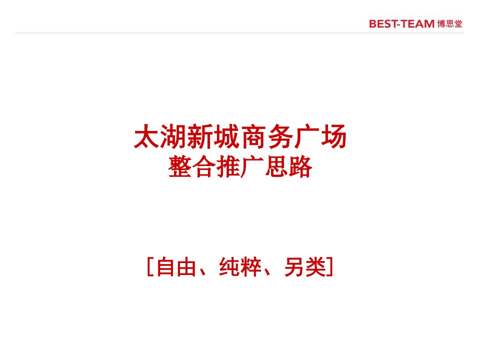 太湖新城商务广场整合推广思路