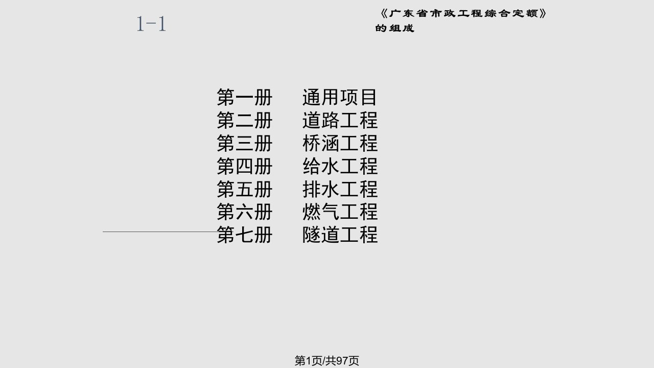 市政工程定额培训PPT课件