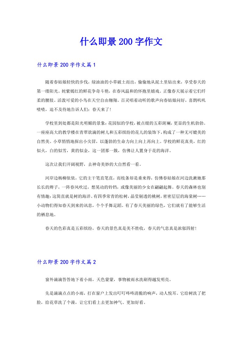 什么即景200字作文