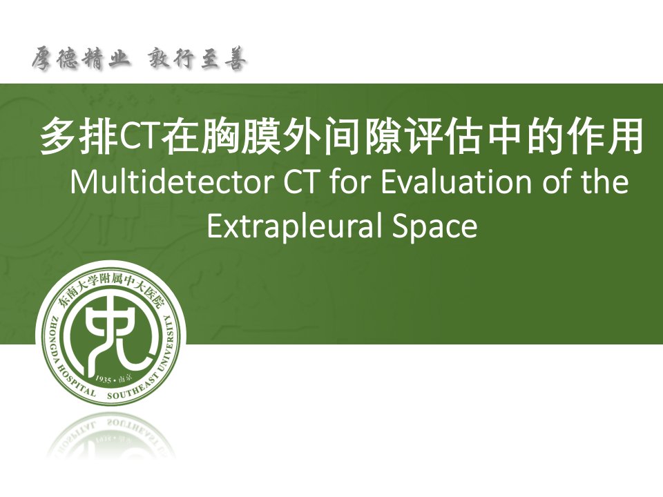 多排CT在胸膜外间隙评估中的作用