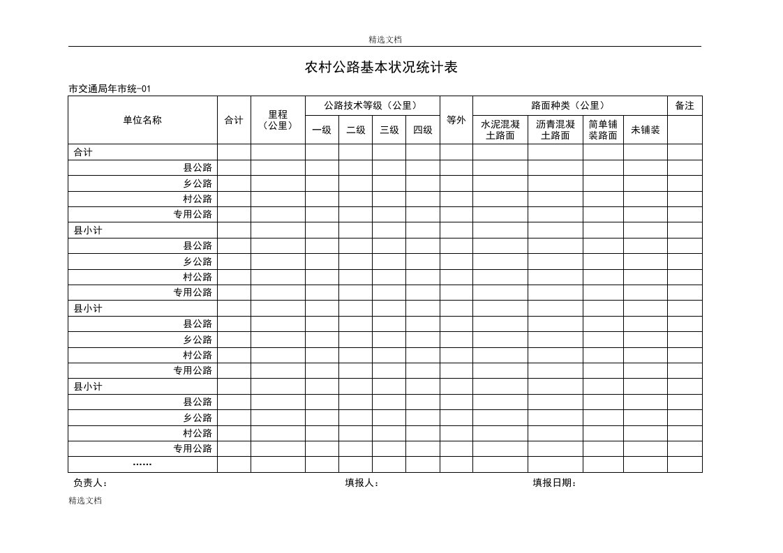 村公路日常养护巡查记录表