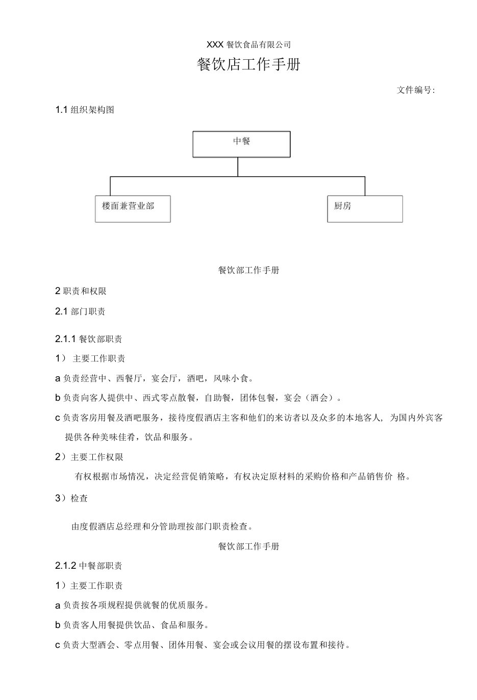 餐饮店工作手册