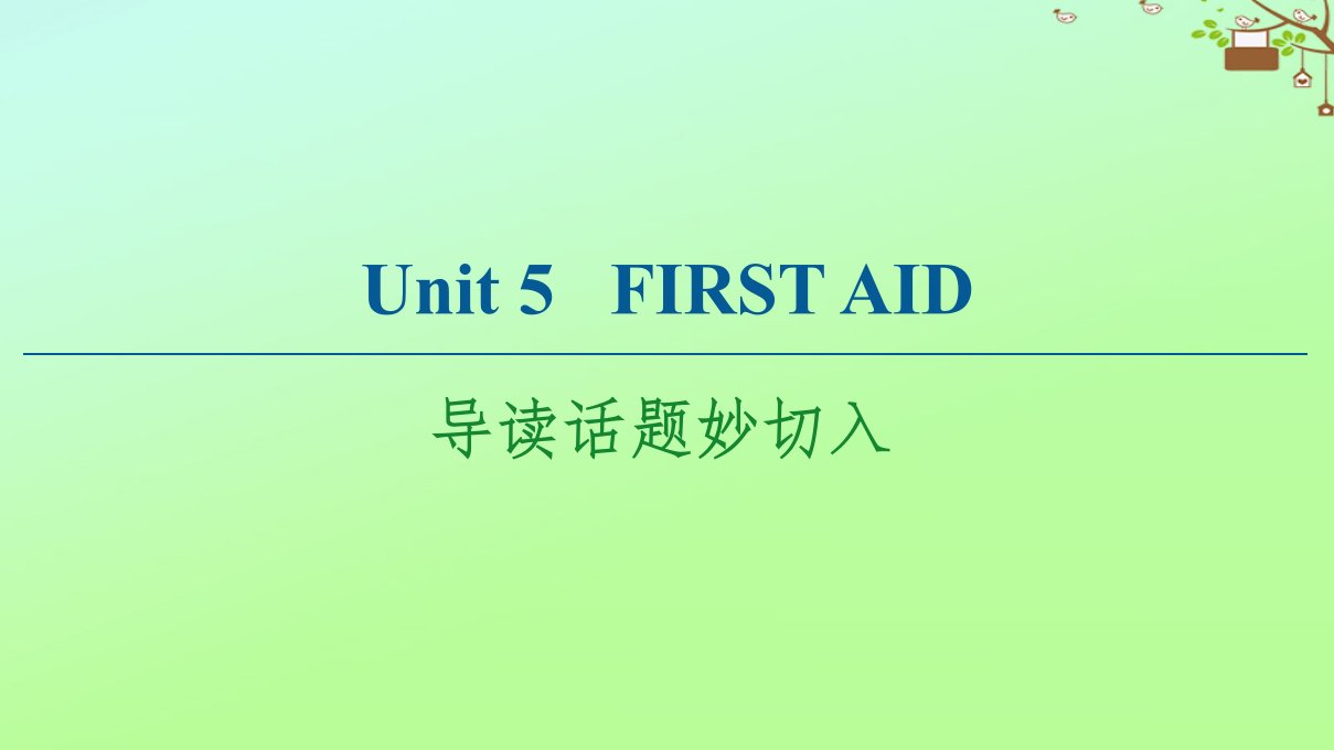 高中英语Unit5FirstAid导读话题妙切入课件新人教版选择性必修第二册