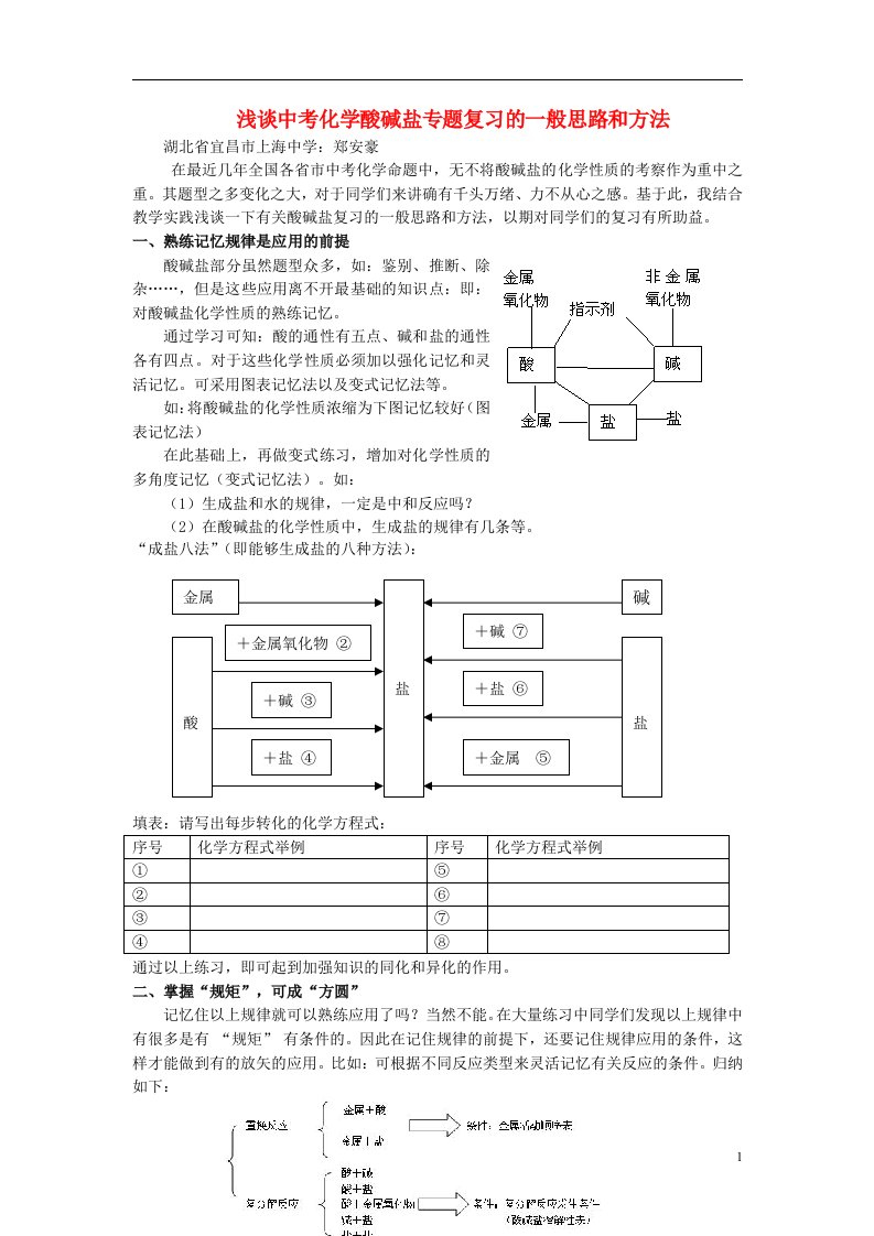 初中化学教学论文