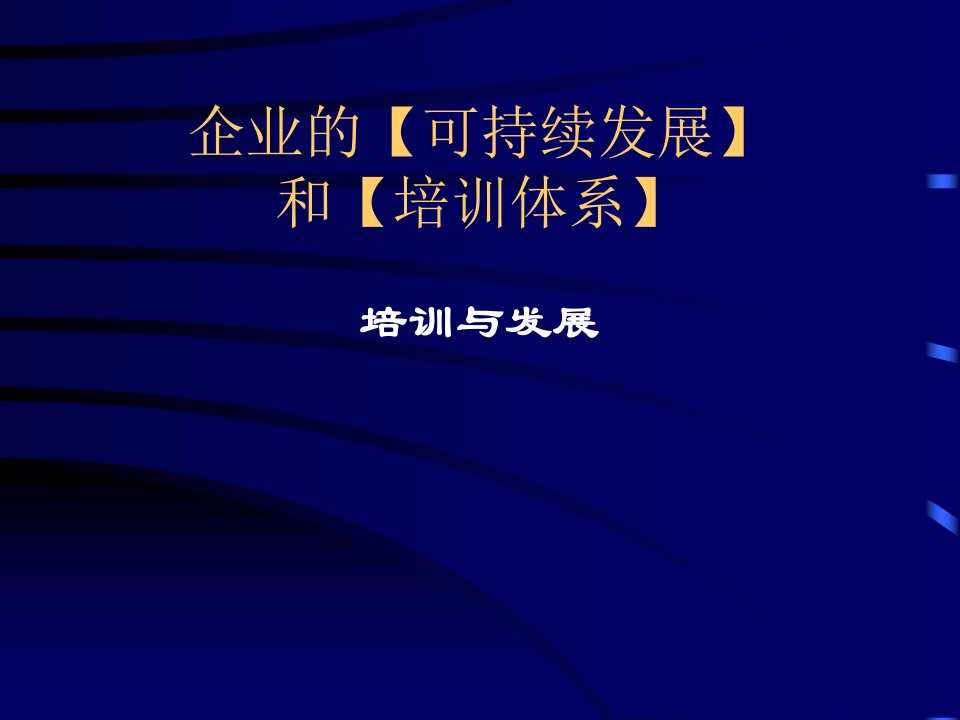 企业的可持续发展和培训体系(ppt