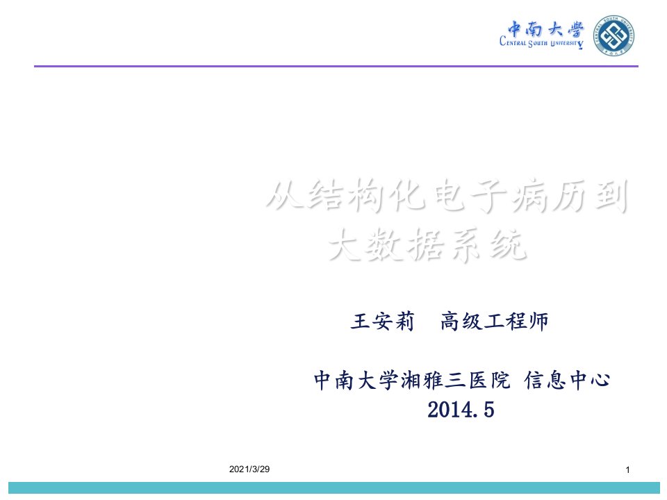 从结构化电子病历到大数据系统优秀课件