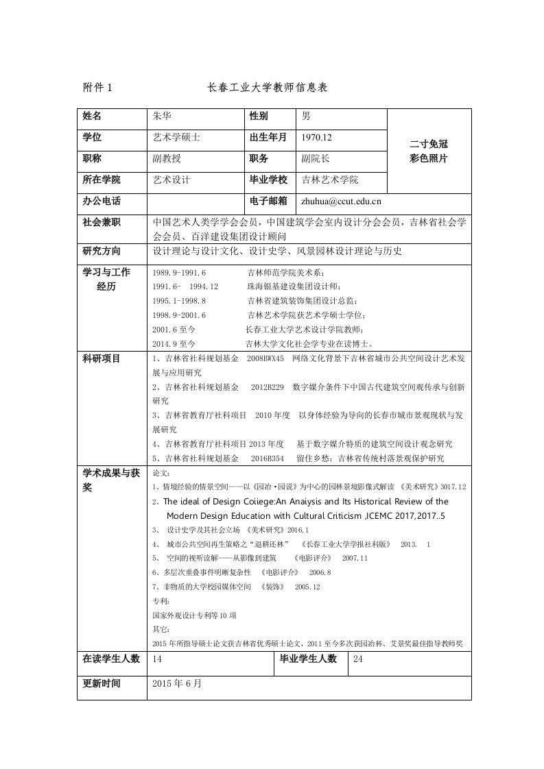 长春工业大学教师信息表