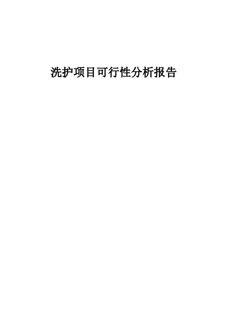 洗护项目可行性分析报告