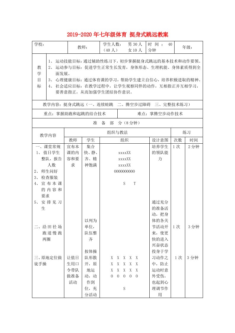 2019-2020年七年级体育