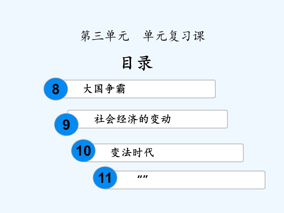 七年级历史上册第三单元春秋战国时期的社会变革复习课件岳麓版