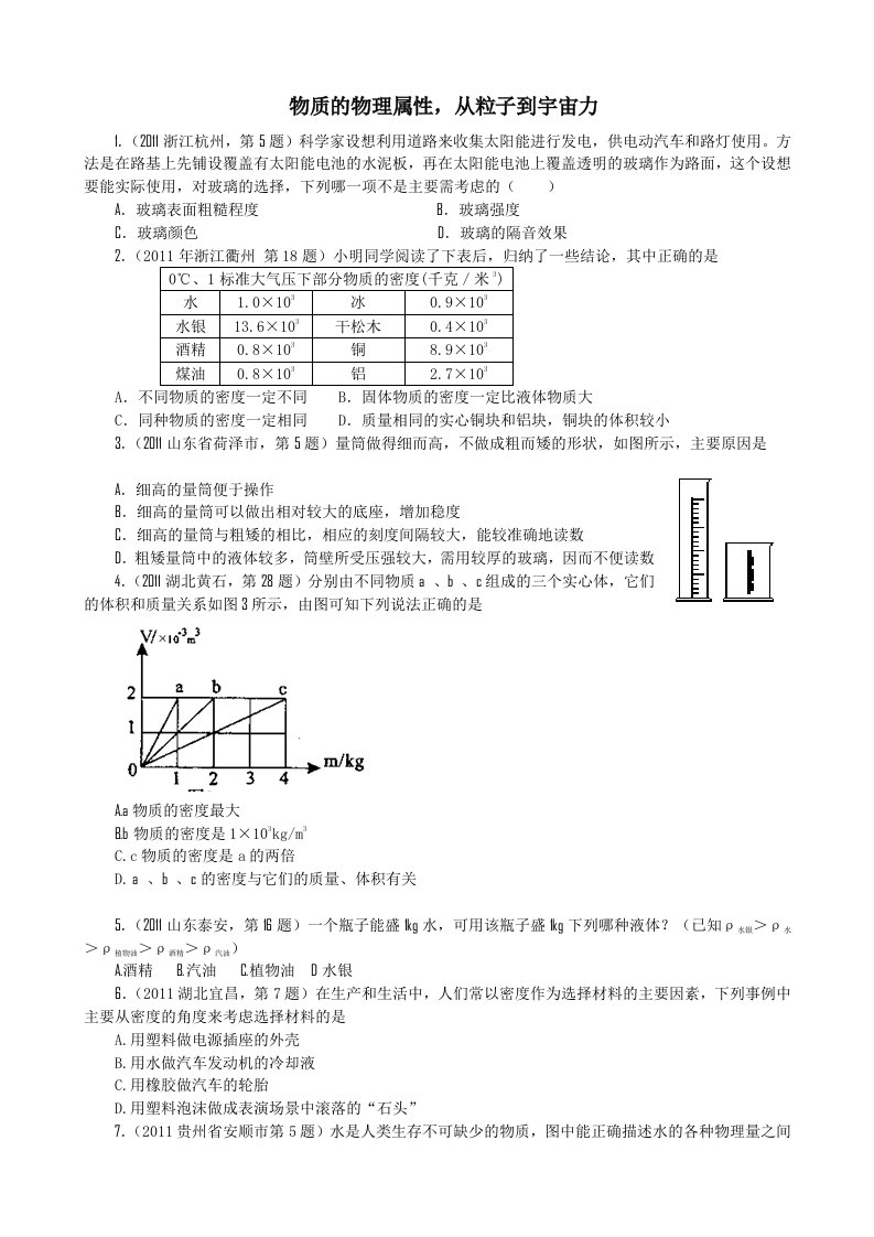 初三物理物质的物理属性从粒子到宇宙力