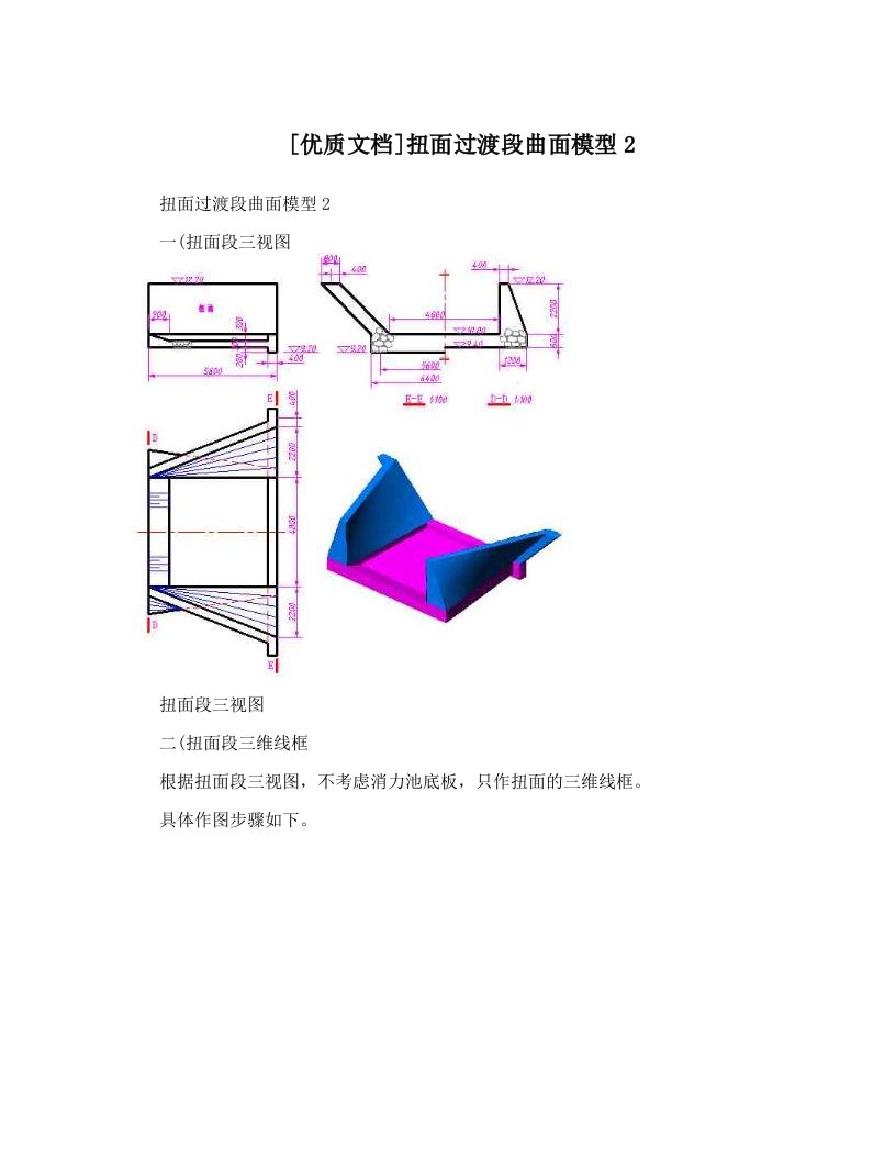 [优质文档]扭面过渡段曲面模型2