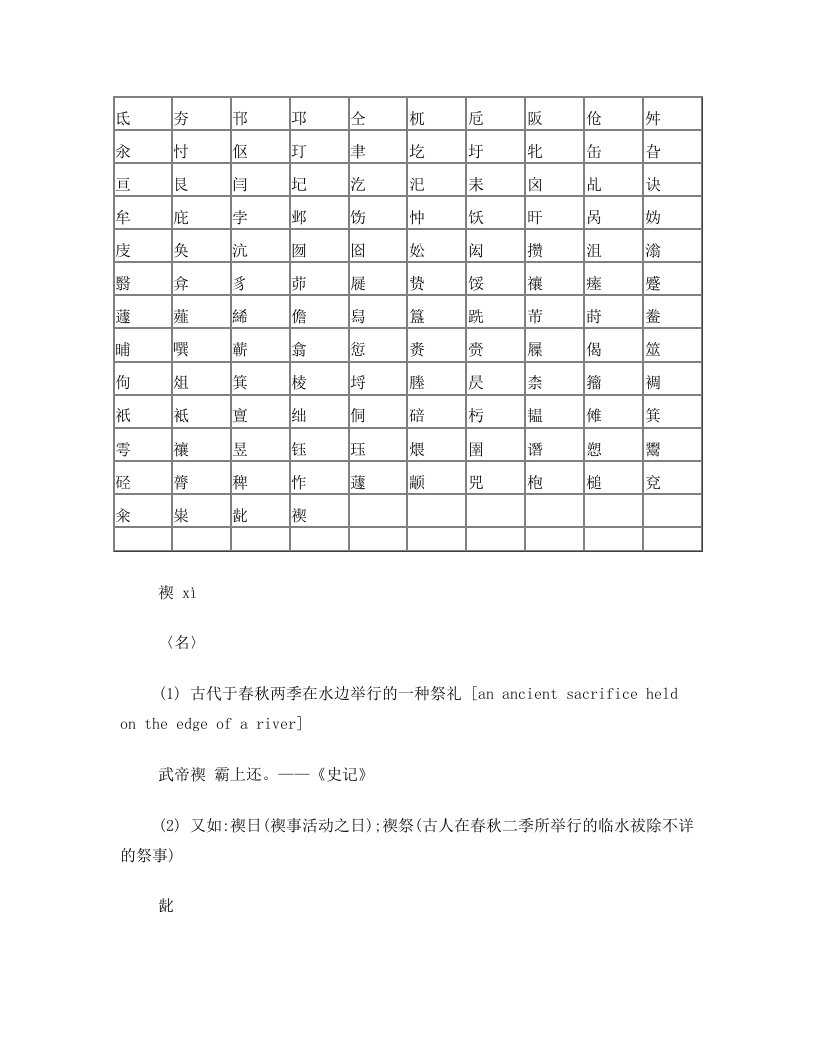 生僻字汇总和注释