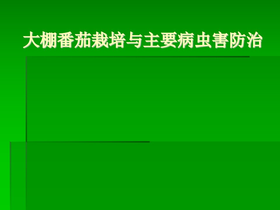 大棚番茄栽培与病虫害防治