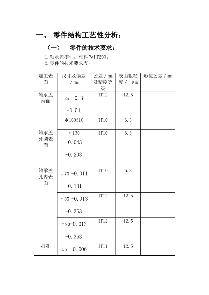 机械设计-轴承端盖说明书