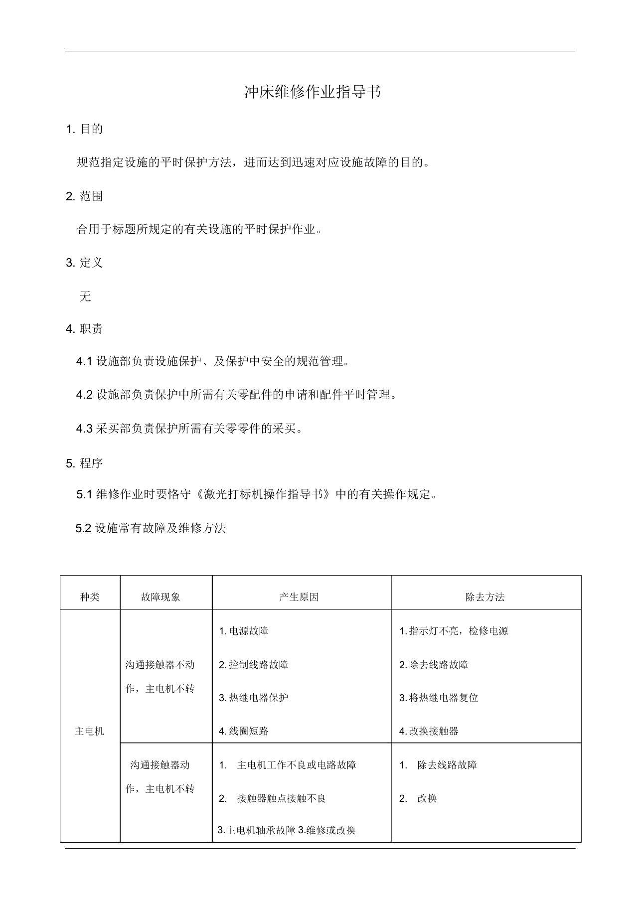 冲床维修作业指导书