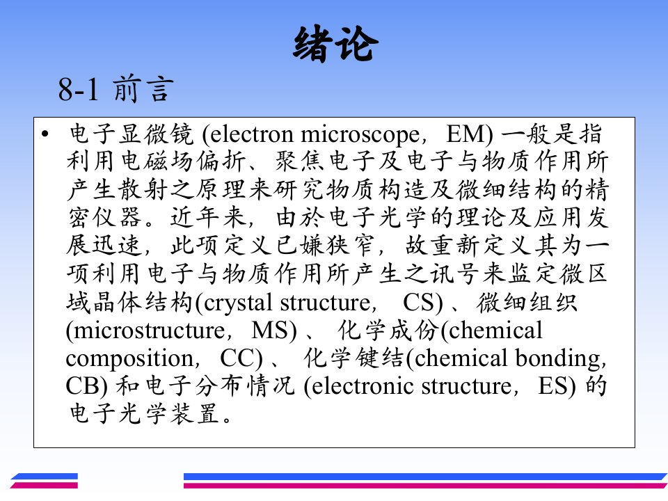 电子显微分析绪论