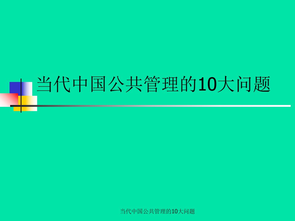 当代中国公共管理的10大问题课件