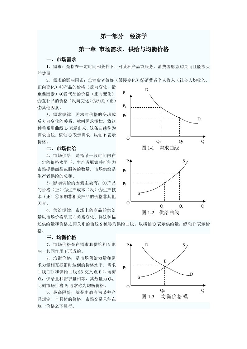 人力资源经济师考试学习资料(经济基础部分)(一)经济学