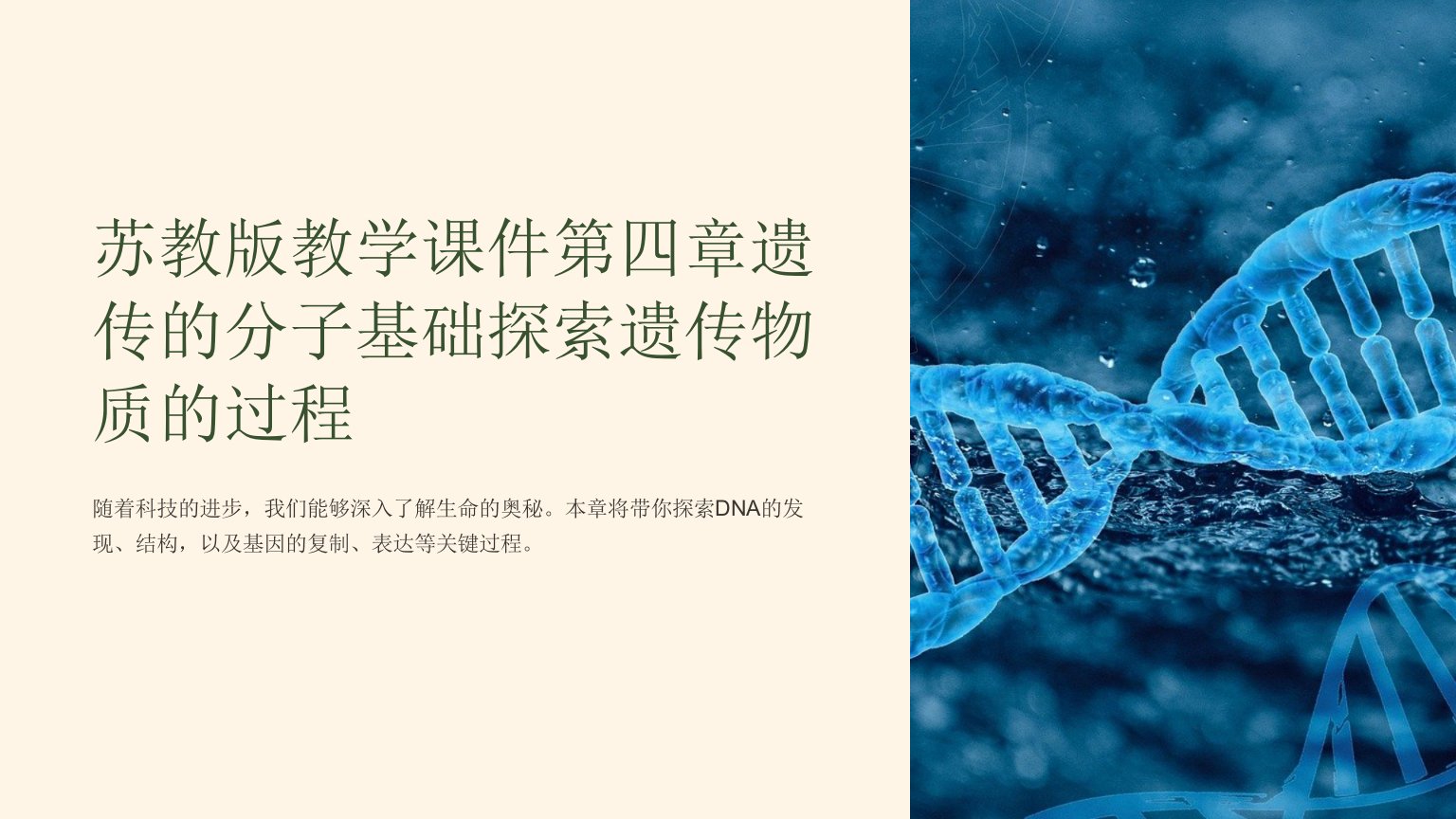 苏教版教学课件第四章遗传的分子基础探索遗传物质的过程