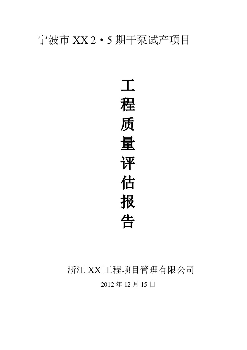 【监理公司】干泵试产项目评估报告范本（WORD档）