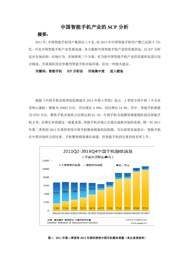 中国智能手机产业SCP分析