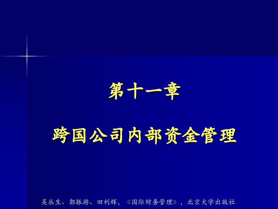 跨国公司内部资金管理