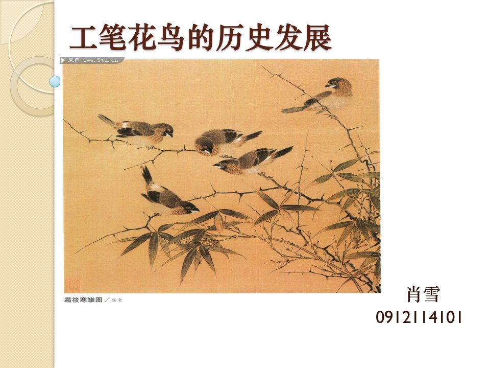 工笔花鸟的历史发展PPT课件