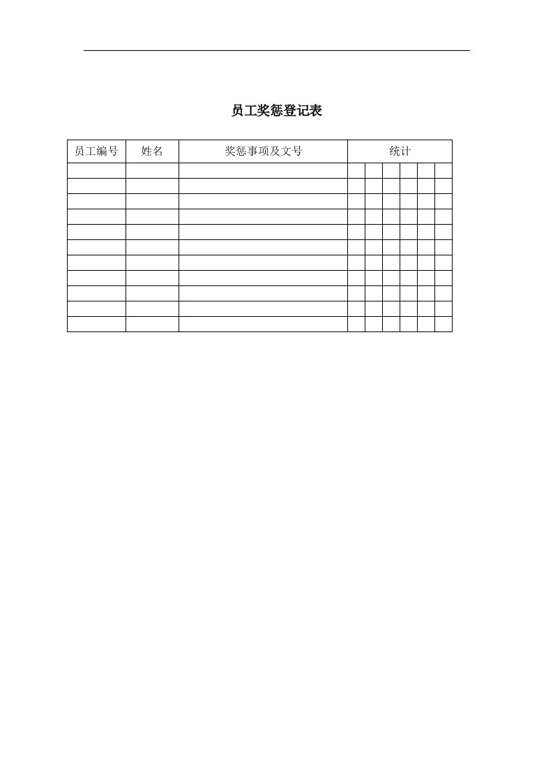 【管理精品】员工奖惩登记表(1)