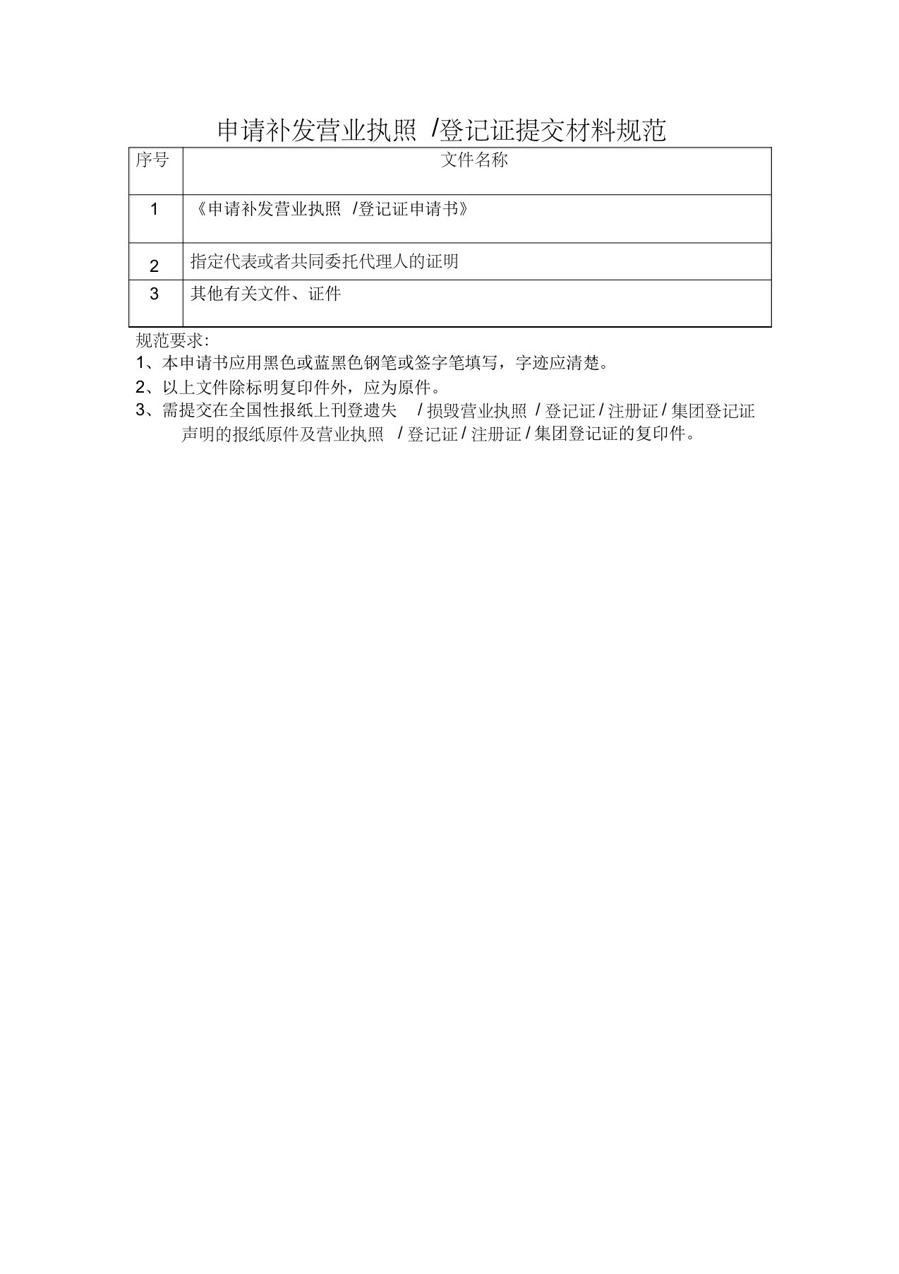 19.申请补发营业执照或登记证申请书