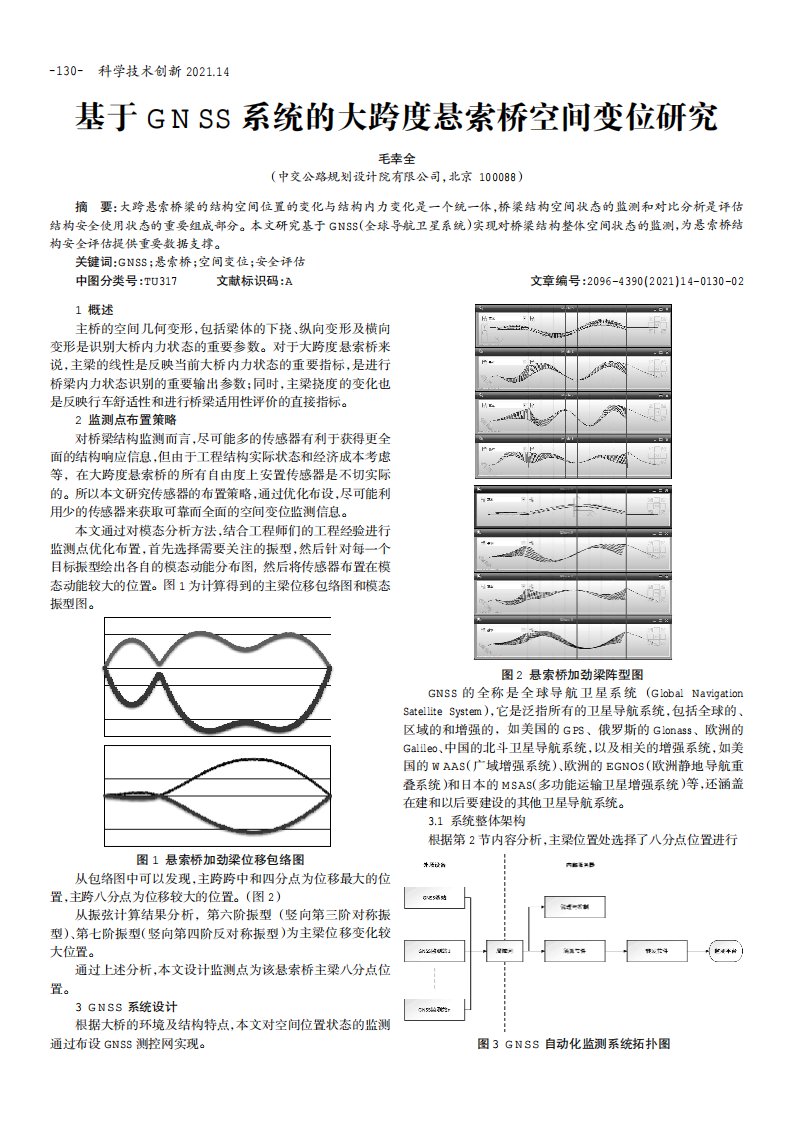 基于GNSS系统的大跨度悬索桥空间变位研究