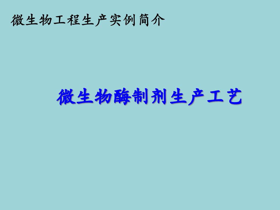 发酵工程ppt课件微生物酶制剂生产工艺