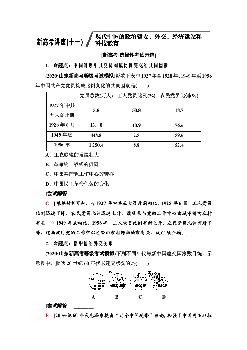 2022版新高考通史版历史一轮复习教师用书：第2部分