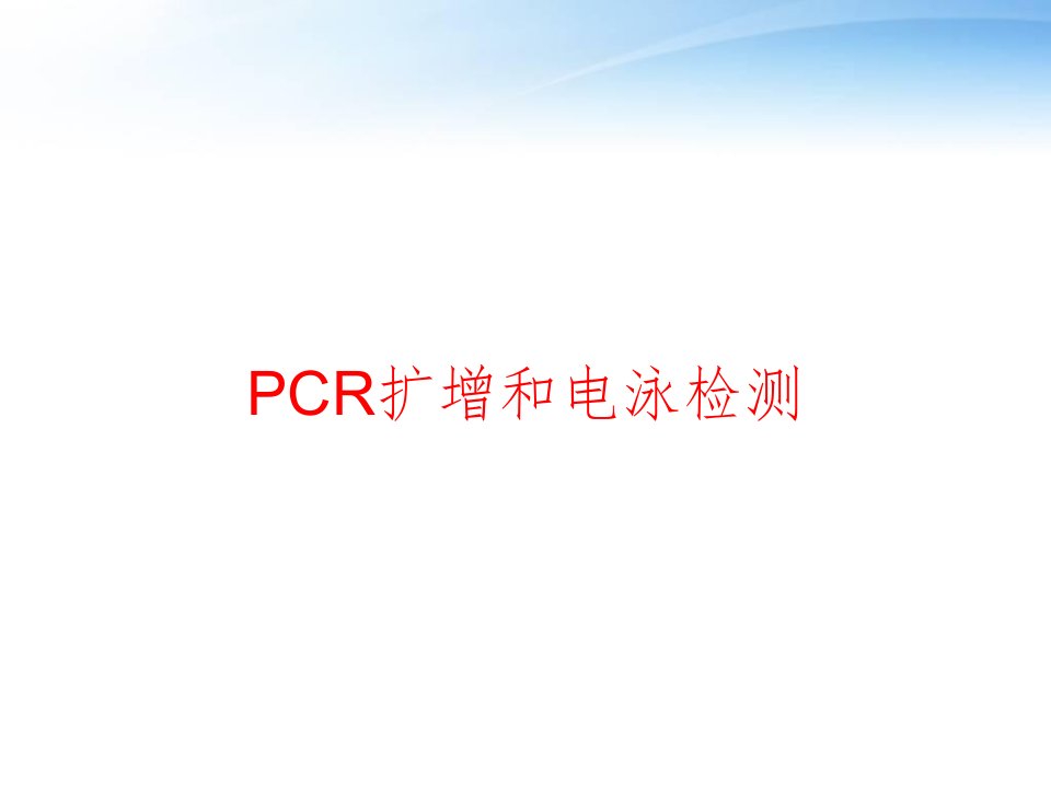 PCR扩增和电泳检测