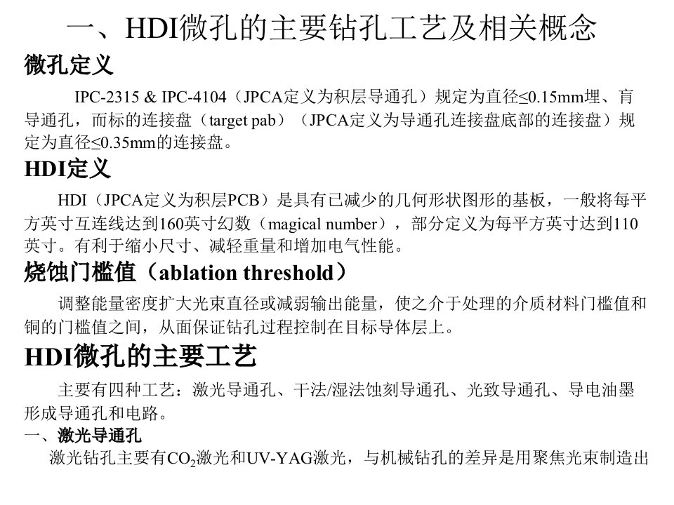 HDI微孔技术研究程