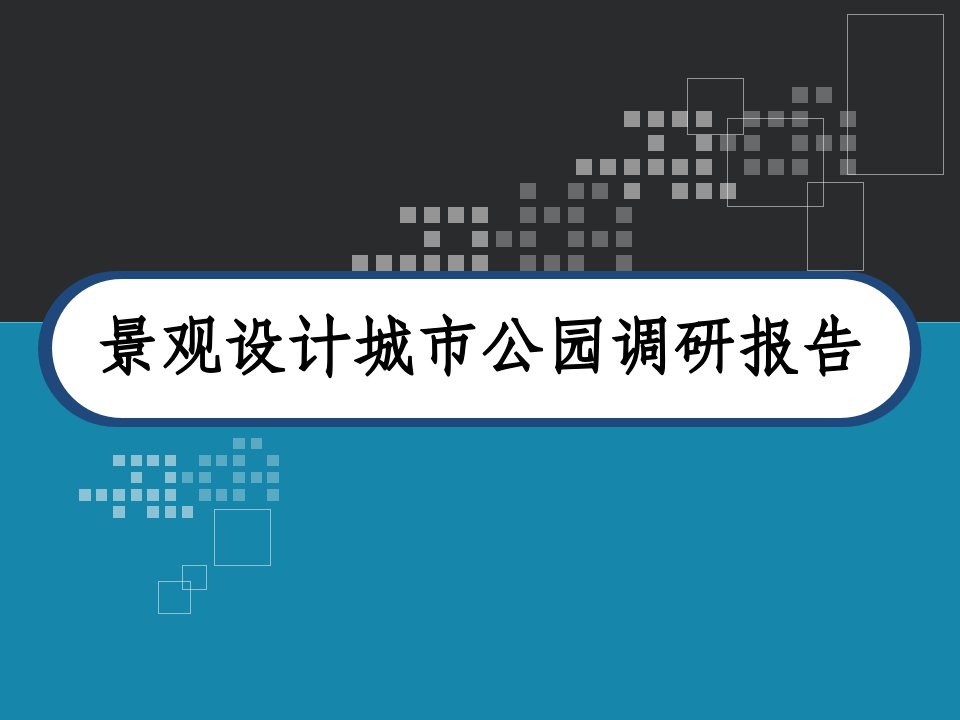 景观设计城市公园调研报告课件