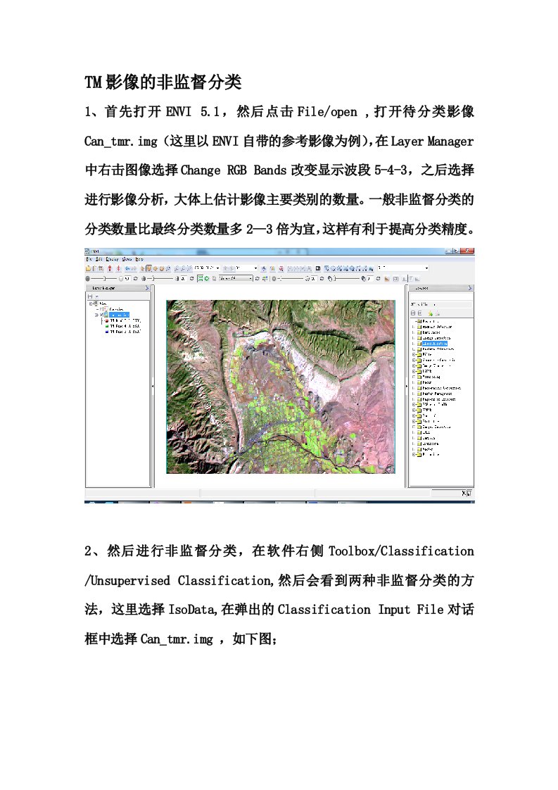 ENVI5.1非监督分类流程